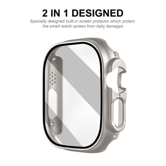 For Apple Watch Ultra 3 / 2 / 1 49mm ENKAY PC Frame 9H Tempered Glass Case(Black) - Watch Cases by ENKAY | Online Shopping UK | buy2fix