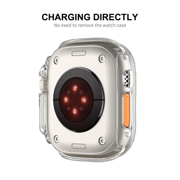 For Apple Watch Ultra / Ultra 2 49mm ENKAY PC Frame 9H Tempered Glass Case(Starlight Silver) - Watch Cases by ENKAY | Online Shopping UK | buy2fix