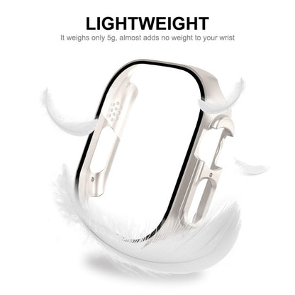 For Apple Watch Ultra / Ultra 2 49mm ENKAY PC Frame 9H Tempered Glass Case(Starlight Silver) - Watch Cases by ENKAY | Online Shopping UK | buy2fix