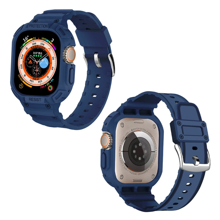For Apple Watch Ultra 3 / 2 / 1 49mm JUNSUNMAY Integrated TPU Case Adjustable Elastic Watch Band(Black) - Watch Cases by JUNSUNMAY | Online Shopping UK | buy2fix