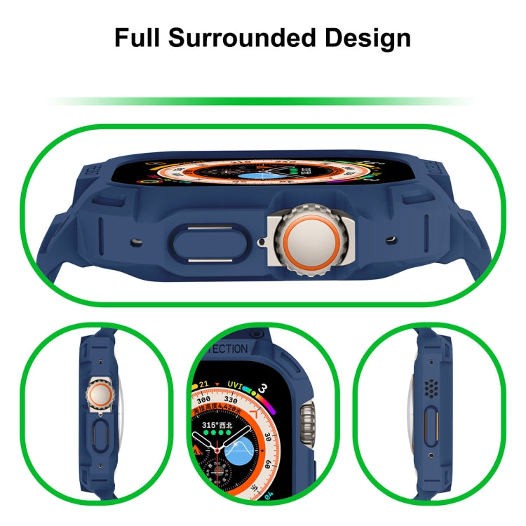 For Apple Watch Ultra 3 / 2 / 1 49mm JUNSUNMAY Integrated TPU Case Adjustable Elastic Watch Band(Black) - Watch Cases by JUNSUNMAY | Online Shopping UK | buy2fix