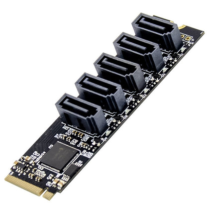 ST532 M.2 NGFF To 5 Ports SATA3.0 Hard Disk Expansion Card Adapter In Stock by buy2fix