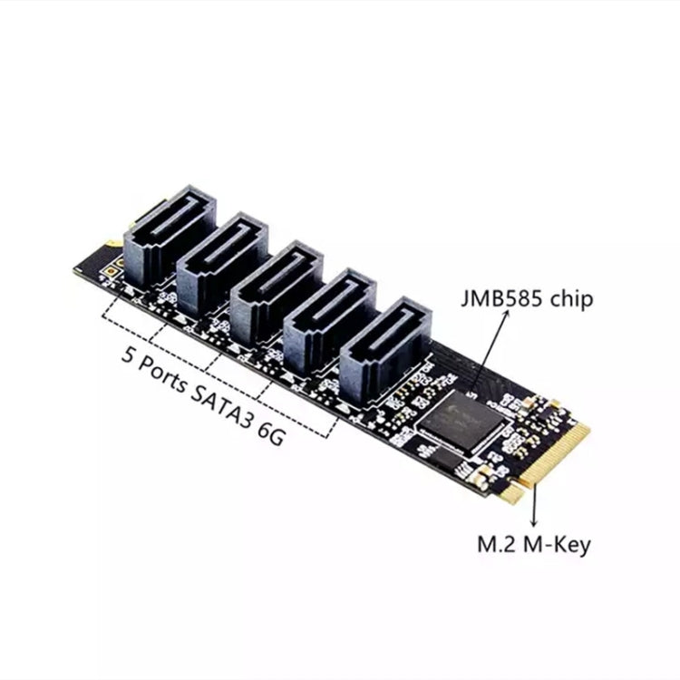 ST532 M.2 NGFF To 5 Ports SATA3.0 Hard Disk Expansion Card Adapter In Stock by buy2fix