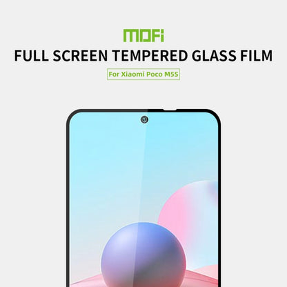 For Xiaomi Poco M5S MOFI 9H 2.5D Full Screen Tempered Glass Film(Black) -  by MOFI | Online Shopping UK | buy2fix