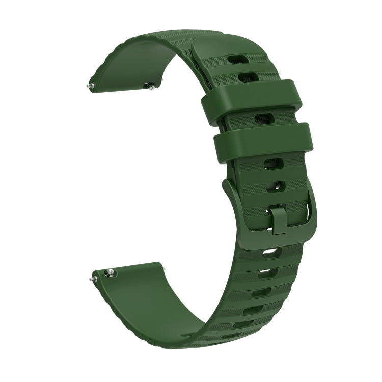 For Samsung Galaxy Gear S2 Classic 20mm Wavy Dotted Solid-Color Silicone Watch Band(Army Green) - Watch Bands by buy2fix | Online Shopping UK | buy2fix
