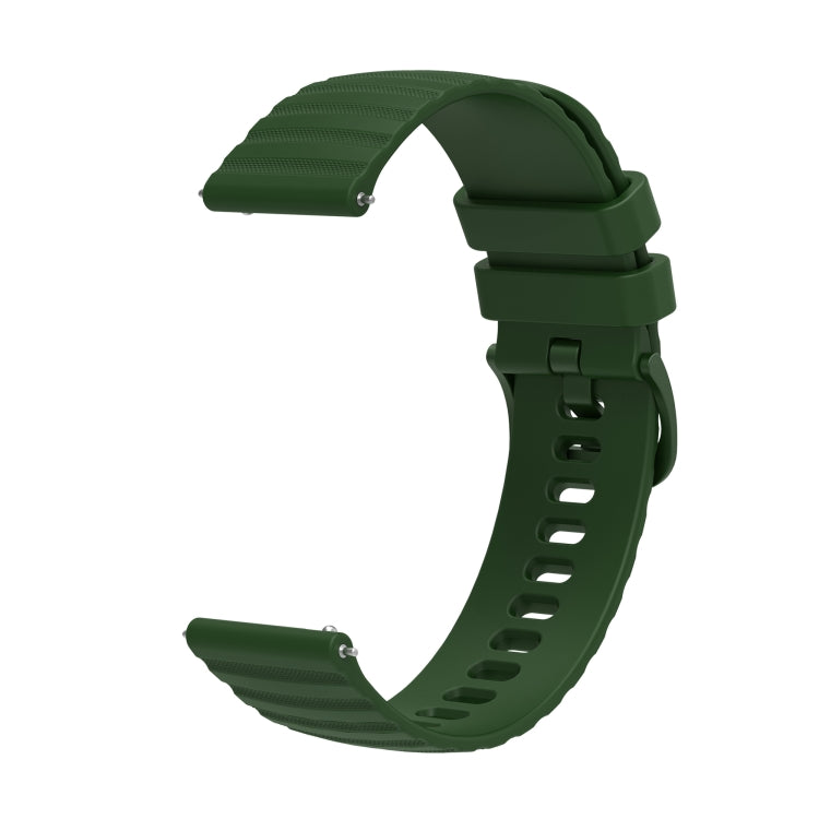 For Samsung Galaxy Gear S2 Classic 20mm Wavy Dotted Solid-Color Silicone Watch Band(Army Green) - Watch Bands by buy2fix | Online Shopping UK | buy2fix
