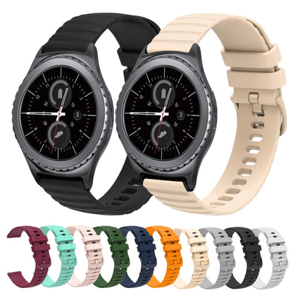 For Samsung Galaxy Gear S2 Classic 20mm Wavy Dotted Solid-Color Silicone Watch Band(Army Green) - Watch Bands by buy2fix | Online Shopping UK | buy2fix
