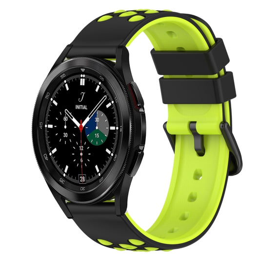 For Samsung  Galaxy Watch4 Classic 46mm 20mm Two-Color Silicone Watch Band(Black+Grey) - Watch Bands by buy2fix | Online Shopping UK | buy2fix