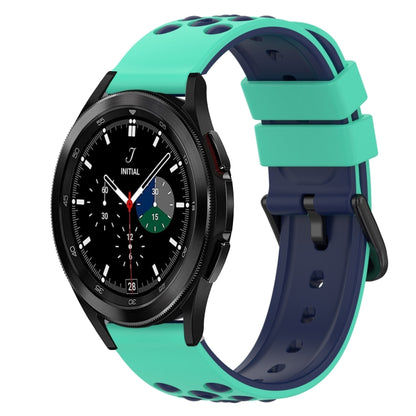 For Samsung  Galaxy Watch4 Classic 46mm 20mm Two-Color Silicone Watch Band(Army Green + Black) - Watch Bands by buy2fix | Online Shopping UK | buy2fix