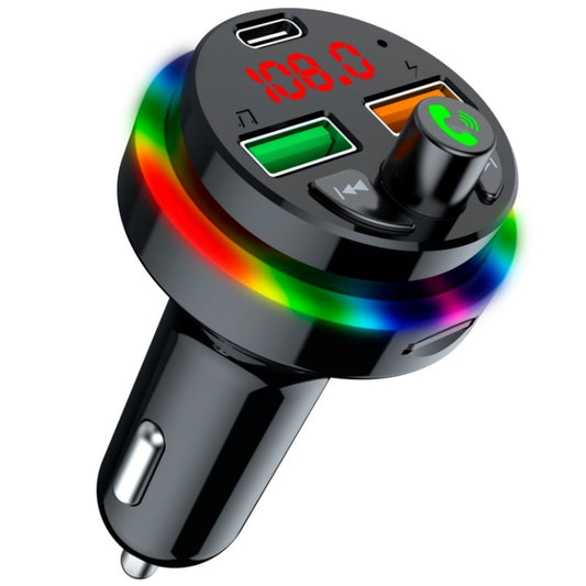 PDF17 Car Bluetooth 5.0 Charger FM Transmitter Type-C Dual USB MP3 Music Player - Bluetooth Car Kits by buy2fix | Online Shopping UK | buy2fix