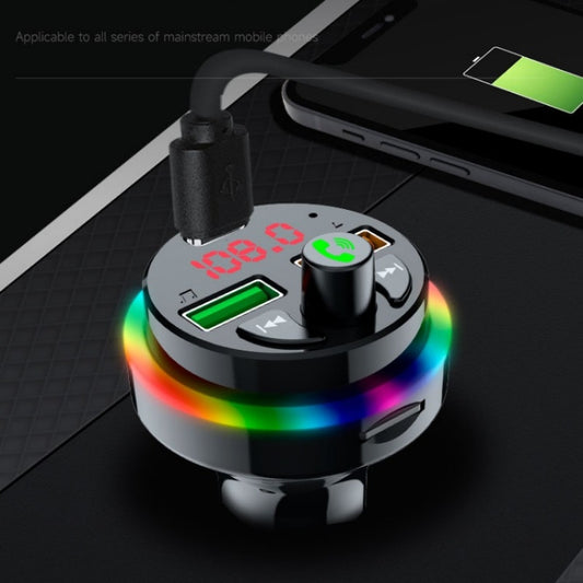 PDF17 Car Bluetooth 5.0 Charger FM Transmitter Type-C Dual USB MP3 Music Player - Bluetooth Car Kits by buy2fix | Online Shopping UK | buy2fix