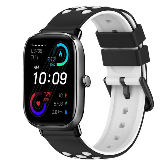 For Amazfit GTS 2 Mini 20mm Two-Color Silicone Watch Band(Pink+White)