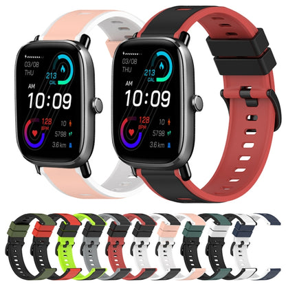 For Amazfit GTS 2 Mini 20mm Two-Color Silicone Watch Band(Pink+White) - Watch Bands by buy2fix | Online Shopping UK | buy2fix