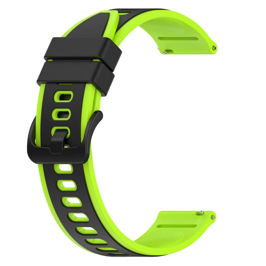 For Amazfit Pop Pro 20mm Two-Color Silicone Watch Band(Black+Lime Green) - Watch Bands by buy2fix | Online Shopping UK | buy2fix
