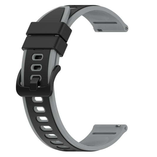 For Xiaomi MI Watch Sport 22mm Two-Color Silicone Watch Band(Black+Grey) - Watch Bands by buy2fix | Online Shopping UK | buy2fix