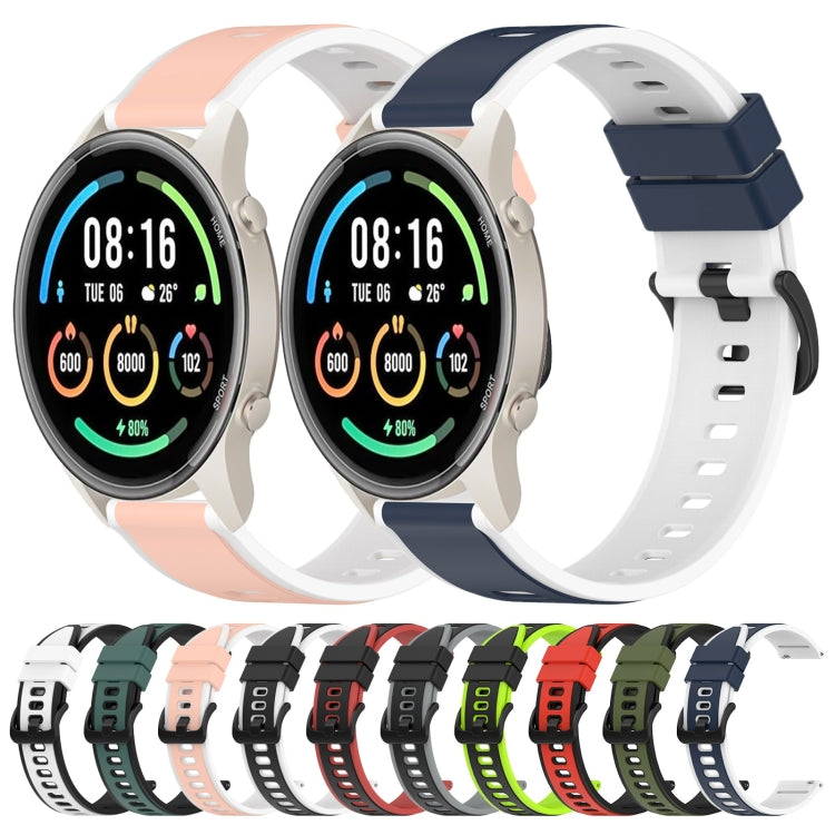 For Xiaomi MI Watch Sport 22mm Two-Color Silicone Watch Band(Black+Grey) - Watch Bands by buy2fix | Online Shopping UK | buy2fix