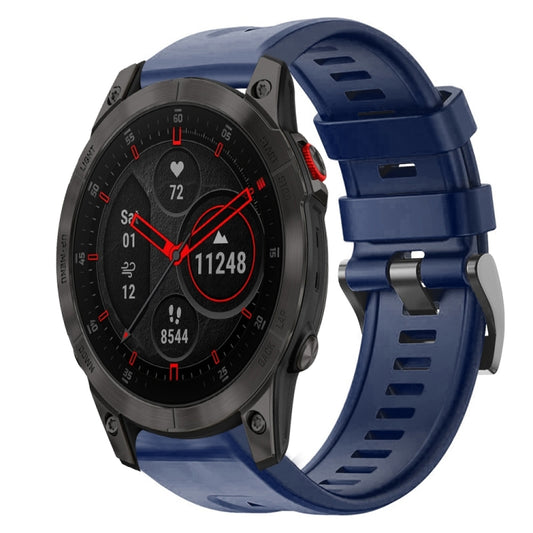 For Garmin EPIX Gen 2 Metal Buckle Solid Color Silicone Watch Band(Midnight Blue) - Watch Bands by buy2fix | Online Shopping UK | buy2fix