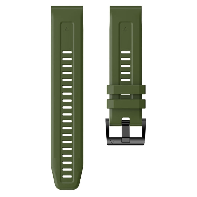 For Garmin EPIX Gen 2 Metal Buckle Solid Color Silicone Watch Band(Army Green) - Watch Bands by buy2fix | Online Shopping UK | buy2fix