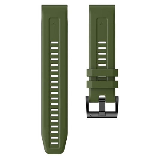 For Garmin EPIX Gen 2 Metal Buckle Solid Color Silicone Watch Band(Army Green) - Watch Bands by buy2fix | Online Shopping UK | buy2fix