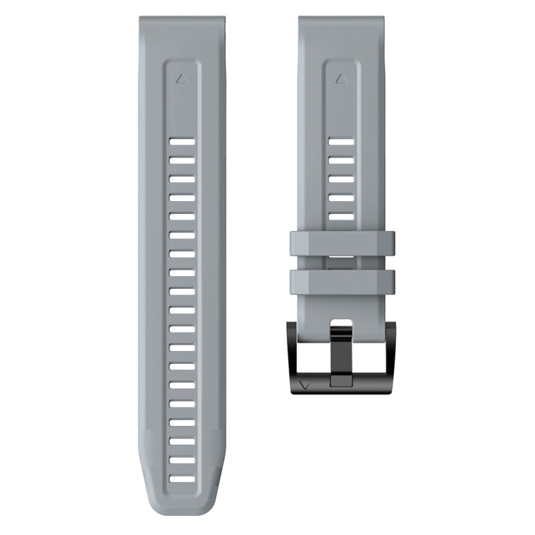 For  Garmin Instinct Metal Buckle Solid Color Silicone Watch Band(Grey) - Watch Bands by buy2fix | Online Shopping UK | buy2fix
