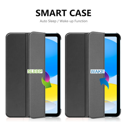 For iPad 2025 / 2022 ENKAY Tri-fold Custer Texture Leather Stand Smart Case(Dark Green) - iPad 2025 / 2022 Cases by ENKAY | Online Shopping UK | buy2fix