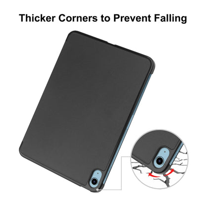 For iPad 2025 / 2022 ENKAY Tri-fold Custer Texture Leather Stand Smart Case(Dark Green) - iPad 2025 / 2022 Cases by ENKAY | Online Shopping UK | buy2fix