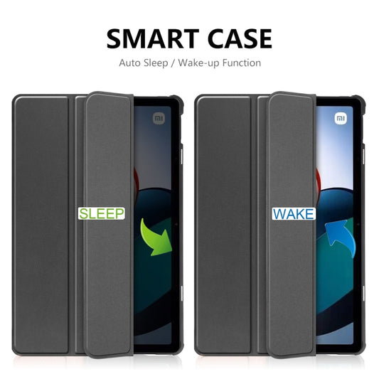 For Xiaomi Redmi Pad 10.61 inch ENKAY Tri-fold Custer Texture Leather Stand Smart Case(Dark Blue) - More Tablet Cases by ENKAY | Online Shopping UK | buy2fix