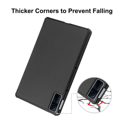 For Xiaomi Redmi Pad 10.61 inch ENKAY Tri-fold Custer Texture Leather Stand Smart Case(Black) - More Tablet Cases by ENKAY | Online Shopping UK | buy2fix
