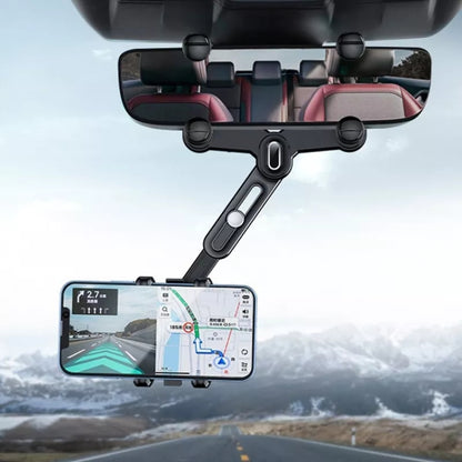 H03 Car Rearview Mirror Mobile Phone Holder 360 Rotation Foldable - Universal Car Holders by buy2fix | Online Shopping UK | buy2fix