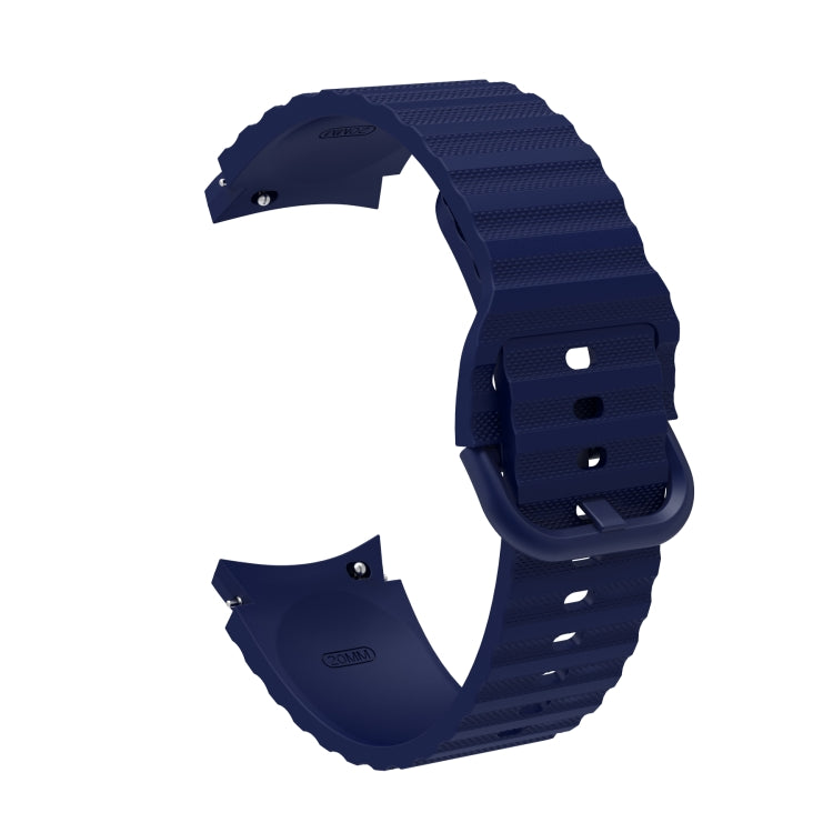 For Samsung Galaxy Watch 5 / 5 Pro Wave Dotted Pure Color Buckle Silicone Watch Band(Midnight Blue) - Watch Bands by buy2fix | Online Shopping UK | buy2fix