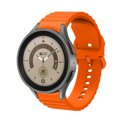 For Samsung Galaxy Watch 5 / 5 Pro Wave Dotted Pure Color Buckle Silicone Watch Band(Orange) - Watch Bands by buy2fix | Online Shopping UK | buy2fix