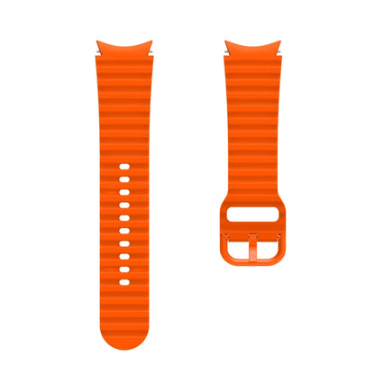 For Samsung Galaxy Watch 5 / 5 Pro Wave Dotted Pure Color Buckle Silicone Watch Band(Orange) - Watch Bands by buy2fix | Online Shopping UK | buy2fix