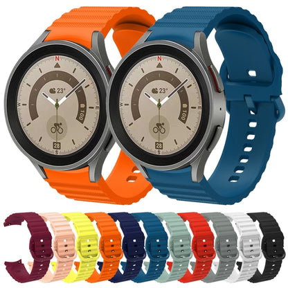 For Samsung Galaxy Watch 5 / 5 Pro Wave Dotted Pure Color Buckle Silicone Watch Band(Orange) - Watch Bands by buy2fix | Online Shopping UK | buy2fix