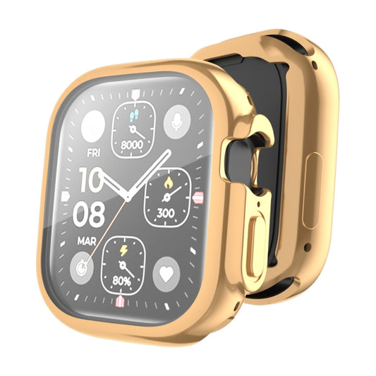 For Apple Watch Ultra / Ultra 2 49mm ENKAY Full Coverage Electroplated Soft TPU Case with Screen Film(Gold) - Watch Cases by ENKAY | Online Shopping UK | buy2fix