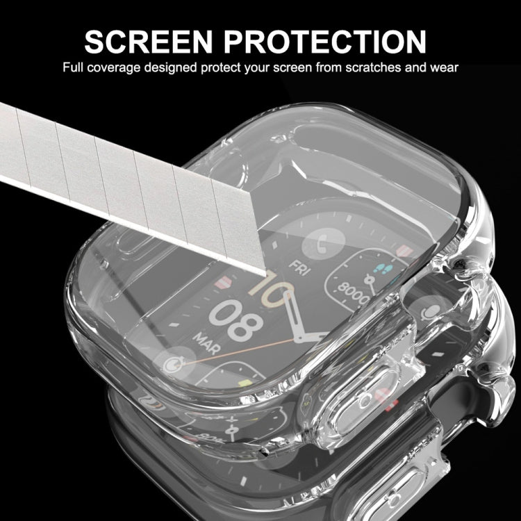 For Apple Watch Ultra / Ultra 2 49mm ENKAY Full Coverage Transparent Soft TPU Case with Screen Film - Watch Cases by ENKAY | Online Shopping UK | buy2fix