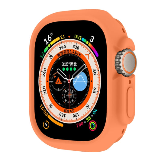 For Apple Watch Ultra 49mm ENKAY Solid Color Protective Soft TPU Frame Case(Orange) - Watch Cases by ENKAY | Online Shopping UK | buy2fix