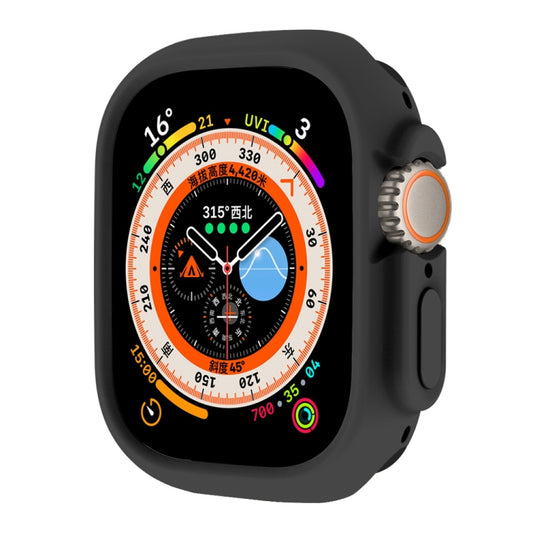 For Apple Watch Ultra 49mm ENKAY Solid Color Protective Soft TPU Frame Case(Black) - Watch Cases by ENKAY | Online Shopping UK | buy2fix