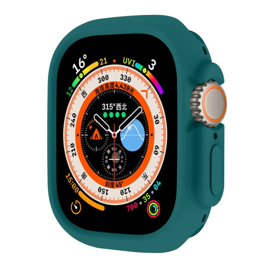 For Apple Watch Ultra 4 / 3 / 2 / 1 49mm ENKAY Solid Color Protective Soft TPU Frame Case(Dark Green)