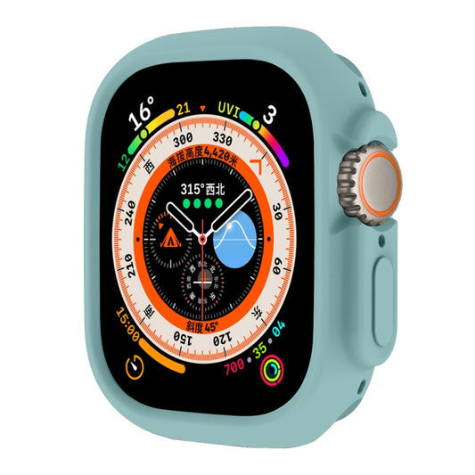 For Apple Watch Ultra 49mm ENKAY Solid Color Protective Soft TPU Frame Case(Cyan) - Watch Cases by ENKAY | Online Shopping UK | buy2fix