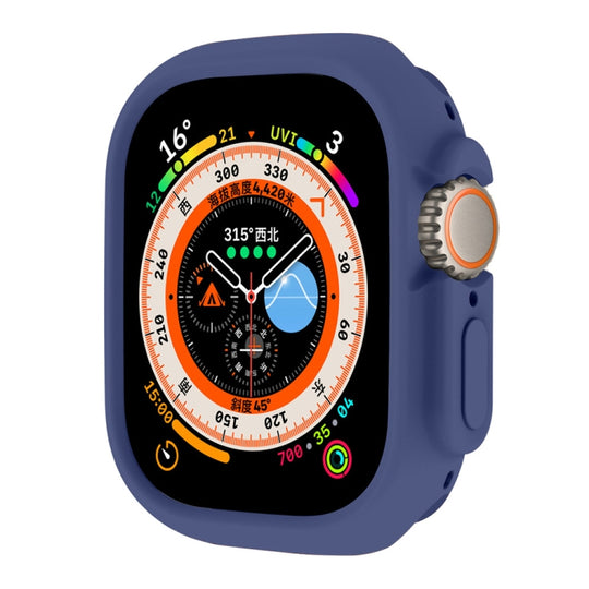 For Apple Watch Ultra 4 / 3 / 2 / 1 49mm ENKAY Solid Color Protective Soft TPU Frame Case(Dark Blue)