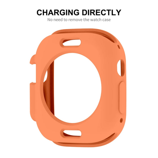 For Apple Watch Ultra 49mm ENKAY Solid Color Protective Soft TPU Frame Case(Orange) - Watch Cases by ENKAY | Online Shopping UK | buy2fix