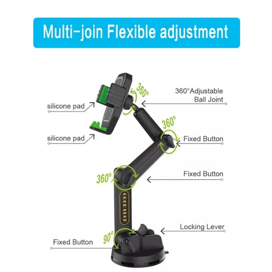 D001 Mount For Truck Excavator Forklift Long Arm Sturdy Cell Phone Holder - Universal Car Holders by buy2fix | Online Shopping UK | buy2fix