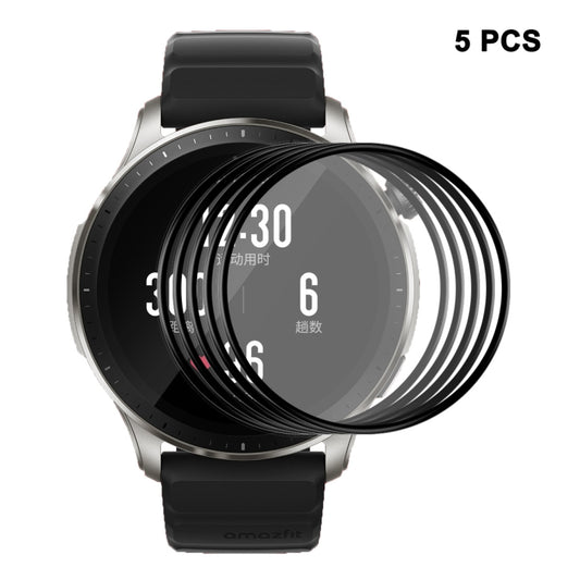 5pcs For Amazfit GTR 4 ENKAY 3D Full Coverage Soft PC Edge + PMMA HD Screen Protector Film - Screen Protector by ENKAY | Online Shopping UK | buy2fix