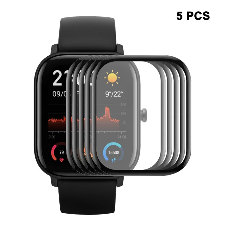 5pcs For Amazfit GTS 4 ENKAY 3D Full Coverage Soft PC Edge + PMMA HD Screen Protector Film - Screen Protector by ENKAY | Online Shopping UK | buy2fix