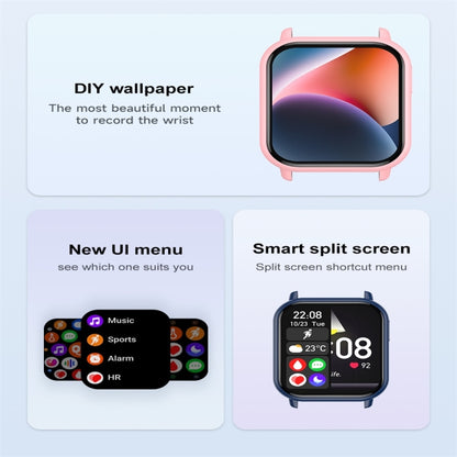 ZW32 1.85 inch Color Screen Smart Watch,Support Heart Rate Monitoring/Blood Pressure Monitoring(Black) - Smart Wear by buy2fix | Online Shopping UK | buy2fix
