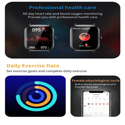 KT65 1.9 inch Color Screen Smart Watch,Support Heart Rate Monitoring/Blood Pressure Monitoring(Silver) by buy2fix