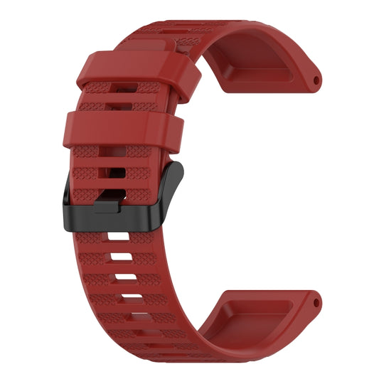 For Garmin Fenix 6X Pro 26mm Horizontal Texture Silicone Watch Band with Removal Tool(Red) - Watch Bands by buy2fix | Online Shopping UK | buy2fix