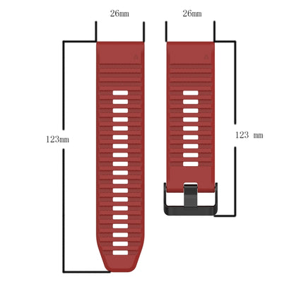 For Garmin Fenix 6X Pro 26mm Horizontal Texture Silicone Watch Band with Removal Tool(Red) - Watch Bands by buy2fix | Online Shopping UK | buy2fix