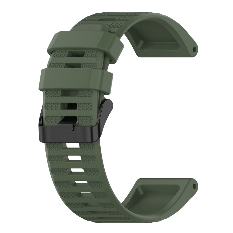 For Garmin Fenix 6X Sapphire 26mm Horizontal Texture Silicone Watch Band with Removal Tool(Army Green) - Watch Bands by buy2fix | Online Shopping UK | buy2fix
