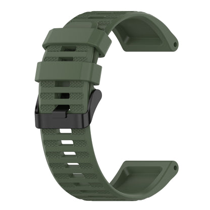 For Garmin Fenix 6X Sapphire 26mm Horizontal Texture Silicone Watch Band with Removal Tool(Army Green) - Watch Bands by buy2fix | Online Shopping UK | buy2fix